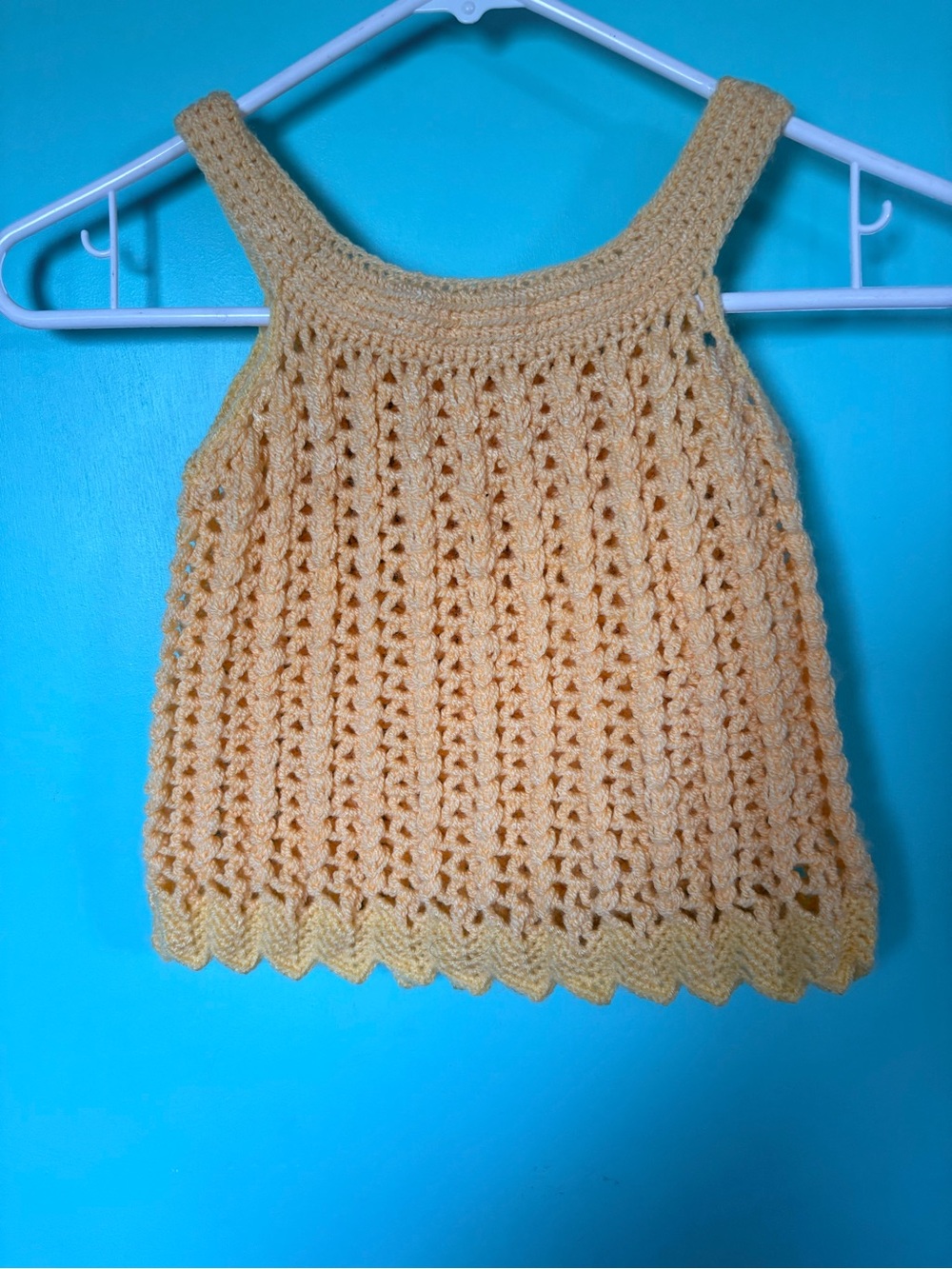 Yellow Crochet Girls' Dress - Handcrafted Formal Tank Style